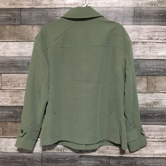 Express Oversized Military Jacket Women’s M Green Button Front (Read Desc) - Picture 4 of 10